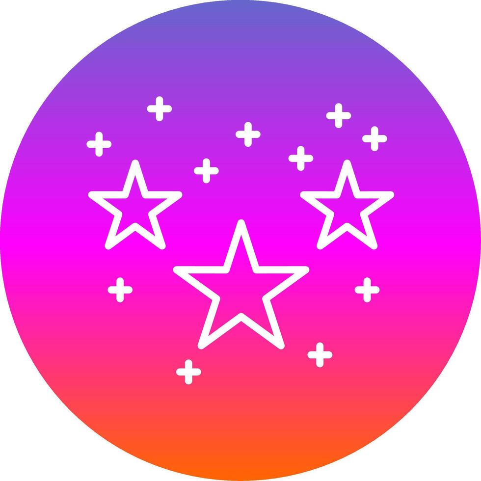 Stars Line Gradient Circle Icon vector
