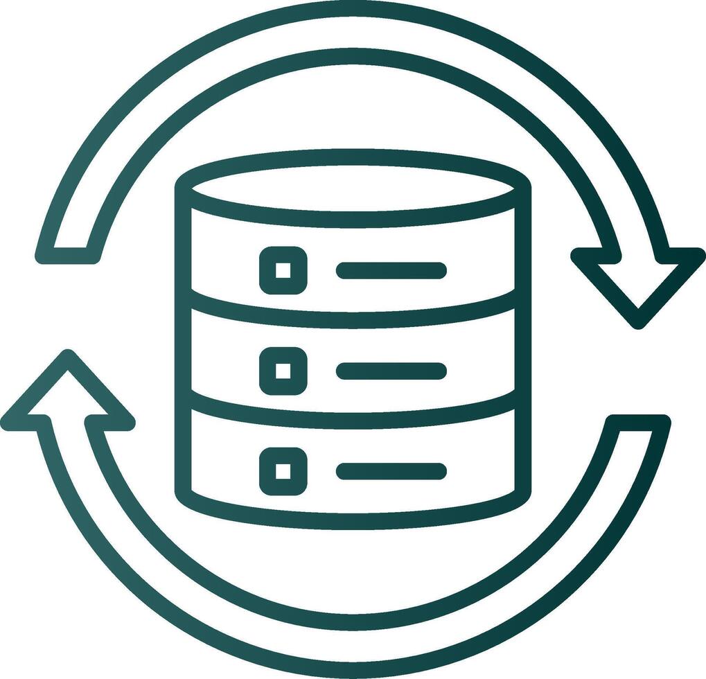 Data Synchronization Line Gradient Icon vector