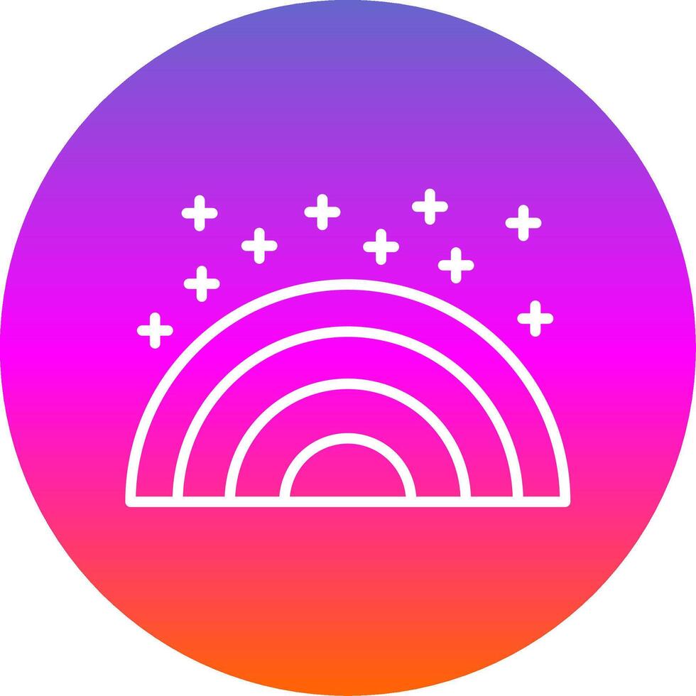 Rainbows Line Gradient Circle Icon vector