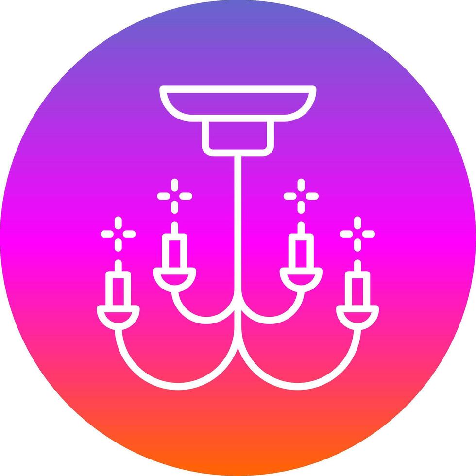 Chandelier Line Gradient Circle Icon vector