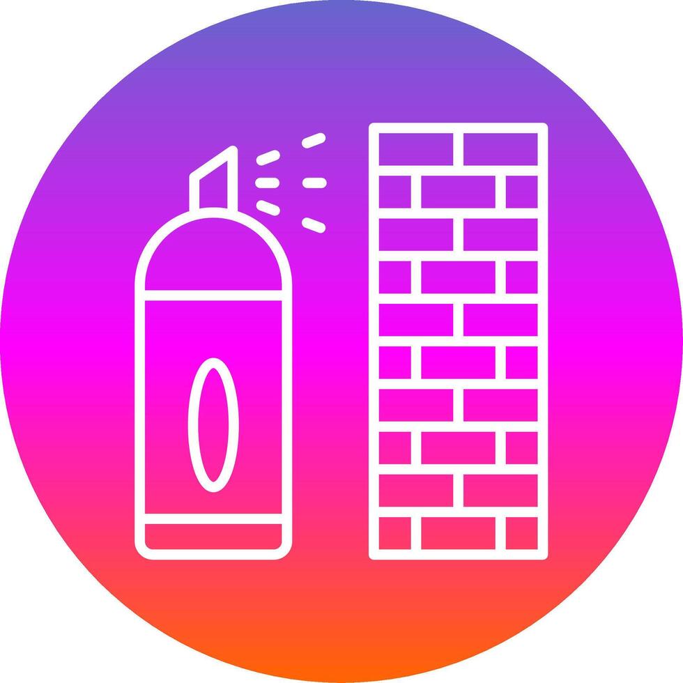 Graffiti Line Gradient Circle Icon vector