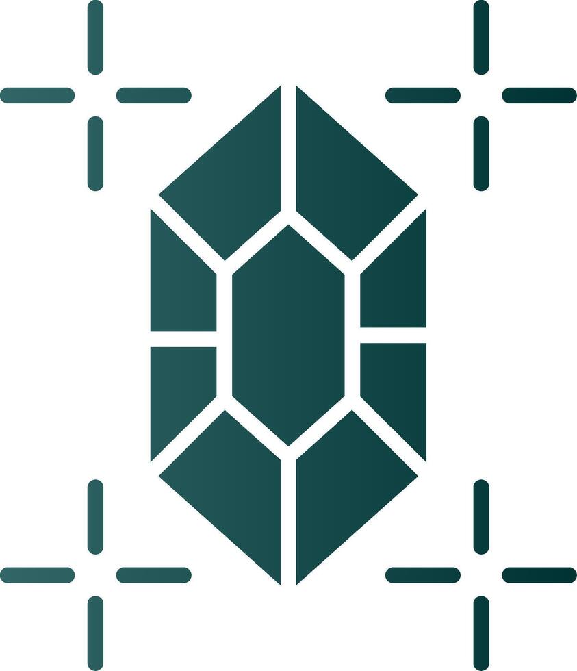 Gem Glyph Gradient Icon vector