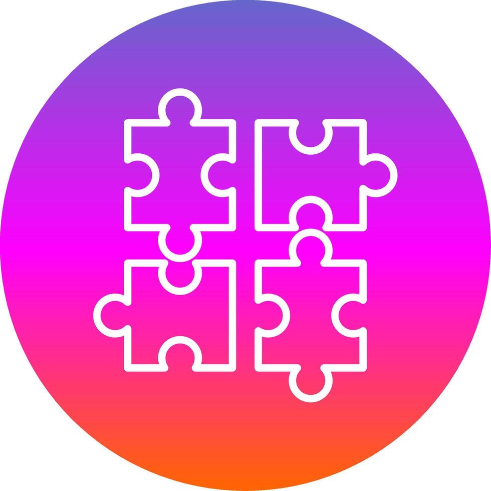 Jigsaw Line Gradient Circle Icon vector