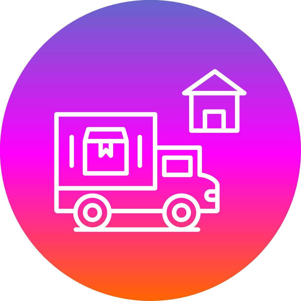 Home Delivery Line Gradient Circle Icon vector