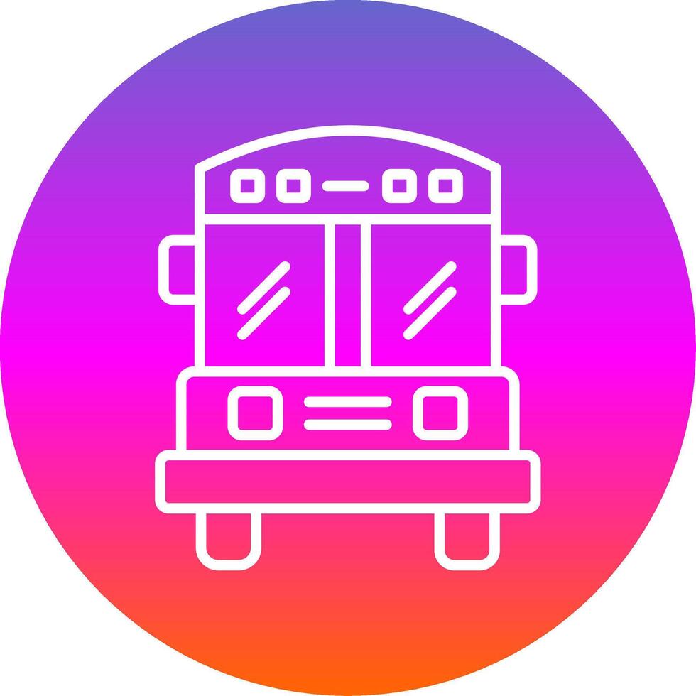 School Bus Line Gradient Circle Icon vector