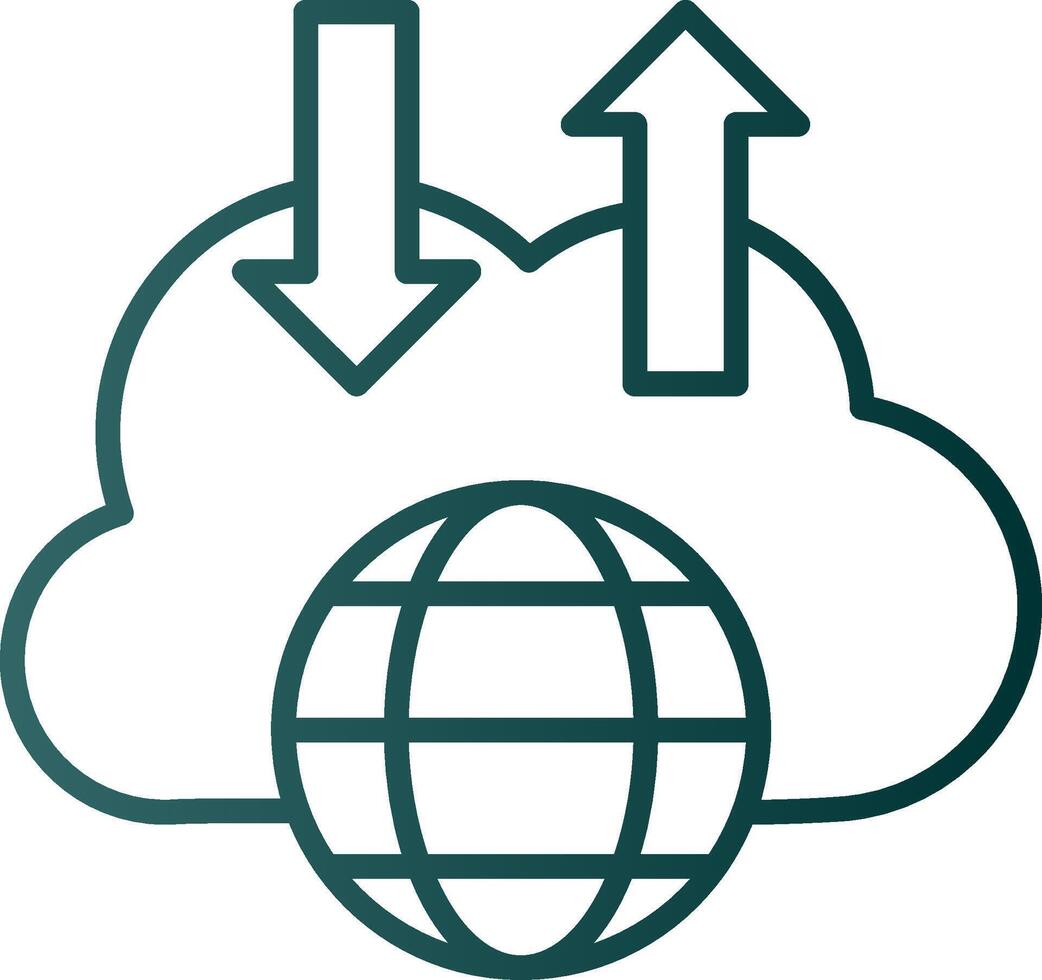 Cloud Line Gradient Icon vector