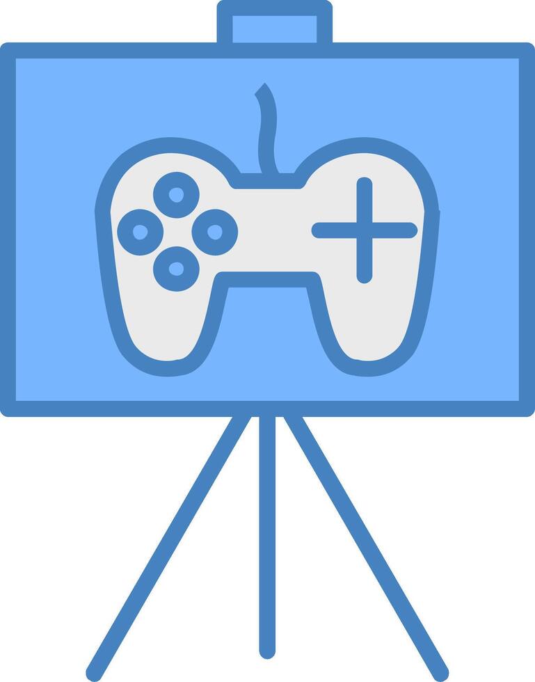 Fine Art Line Filled Blue Icon vector