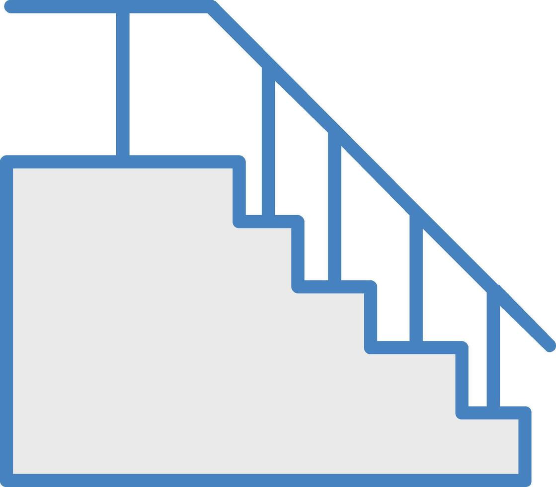 Stairs Line Filled Blue Icon vector