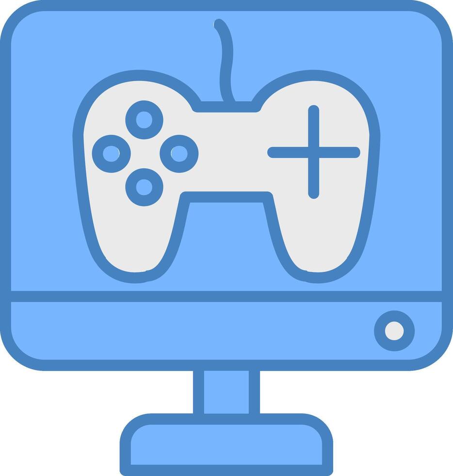 Game Development Line Filled Blue Icon vector