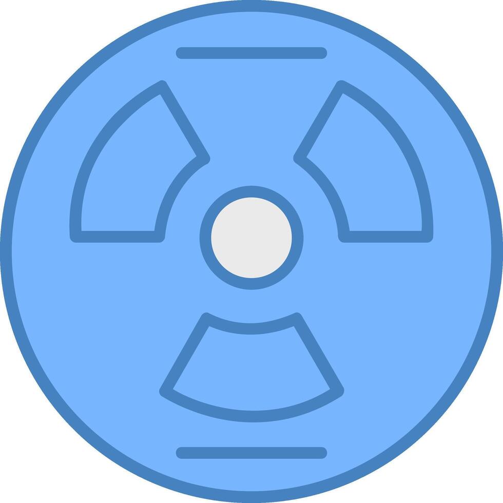 nuclear línea lleno azul icono vector
