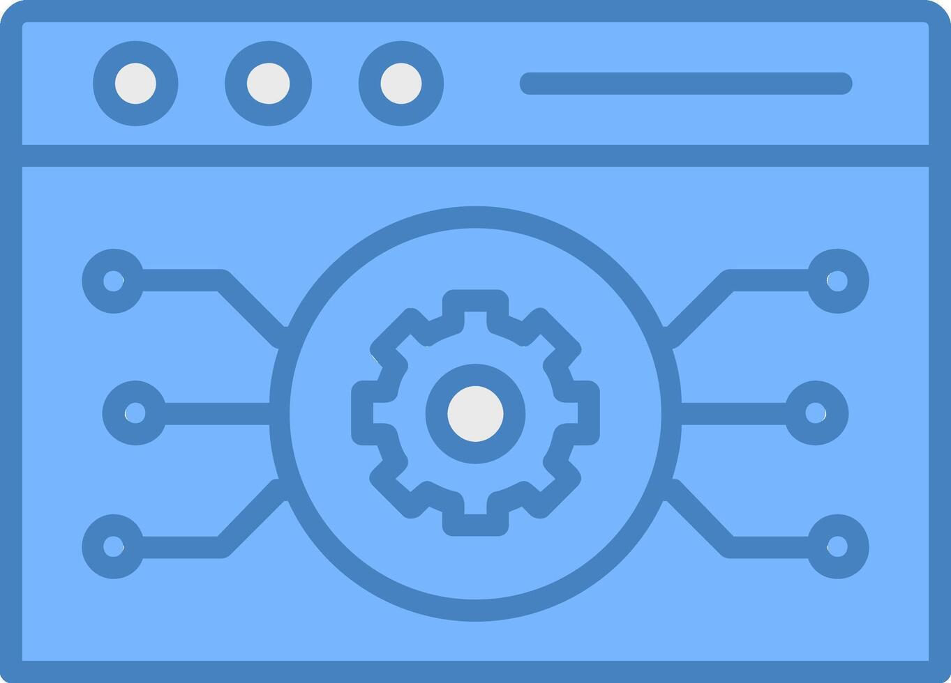 Website Algorithm Line Filled Blue Icon vector