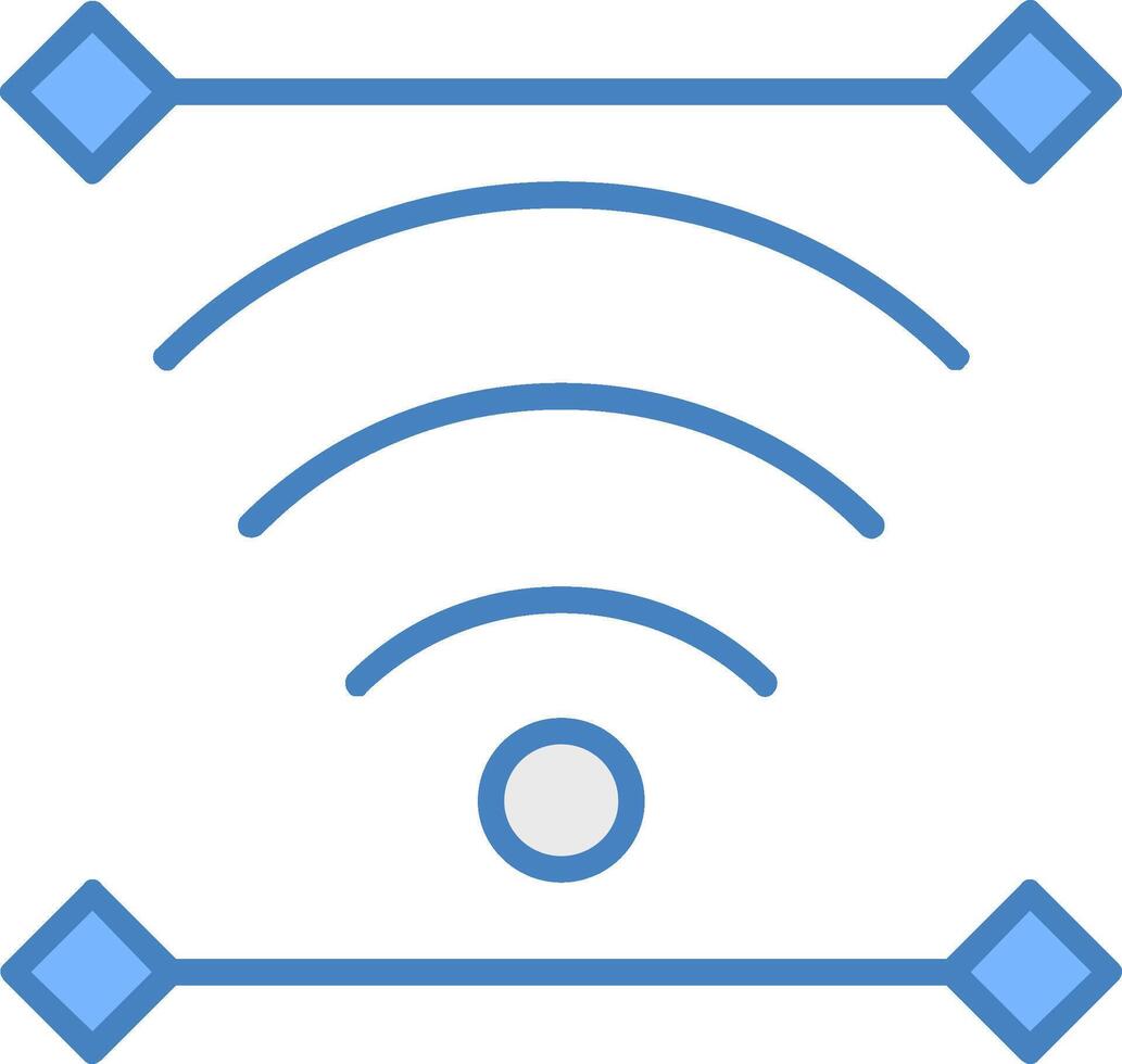 Wireless Line Filled Blue Icon vector