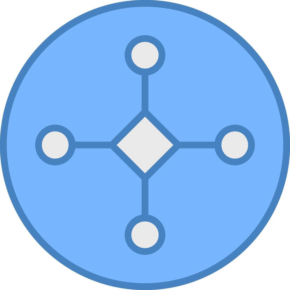 Connect Line Filled Blue Icon vector