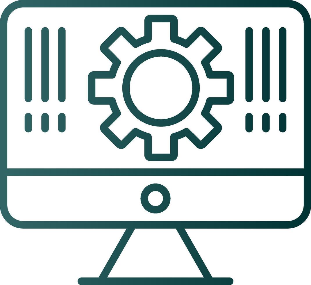 Monitor Line Gradient Icon vector