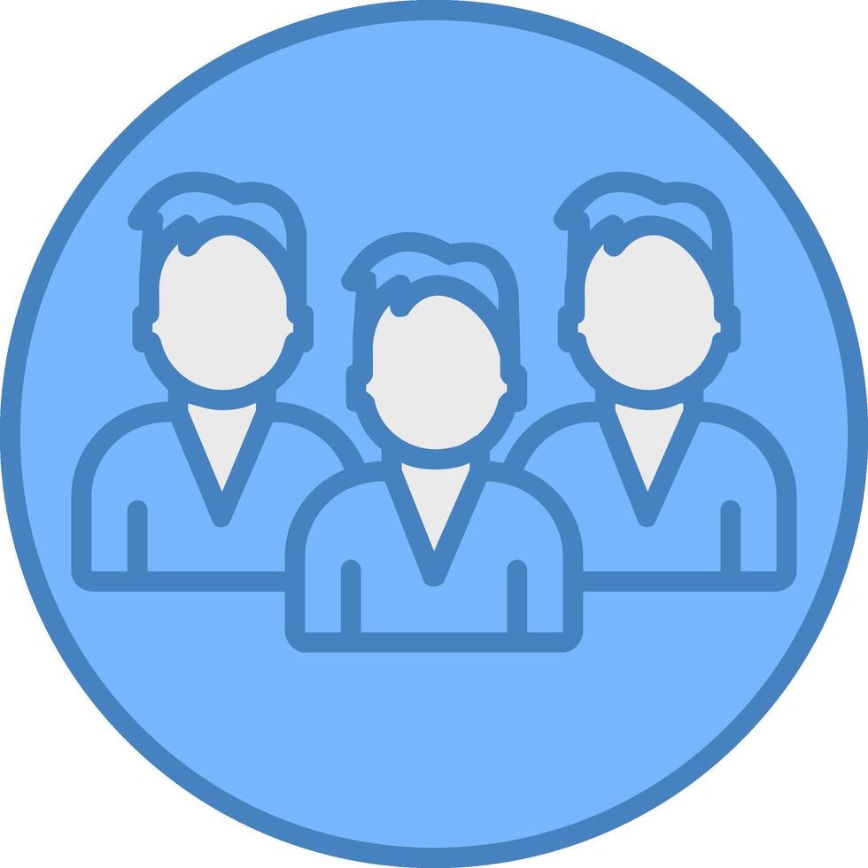 Mans Line Filled Blue Icon vector