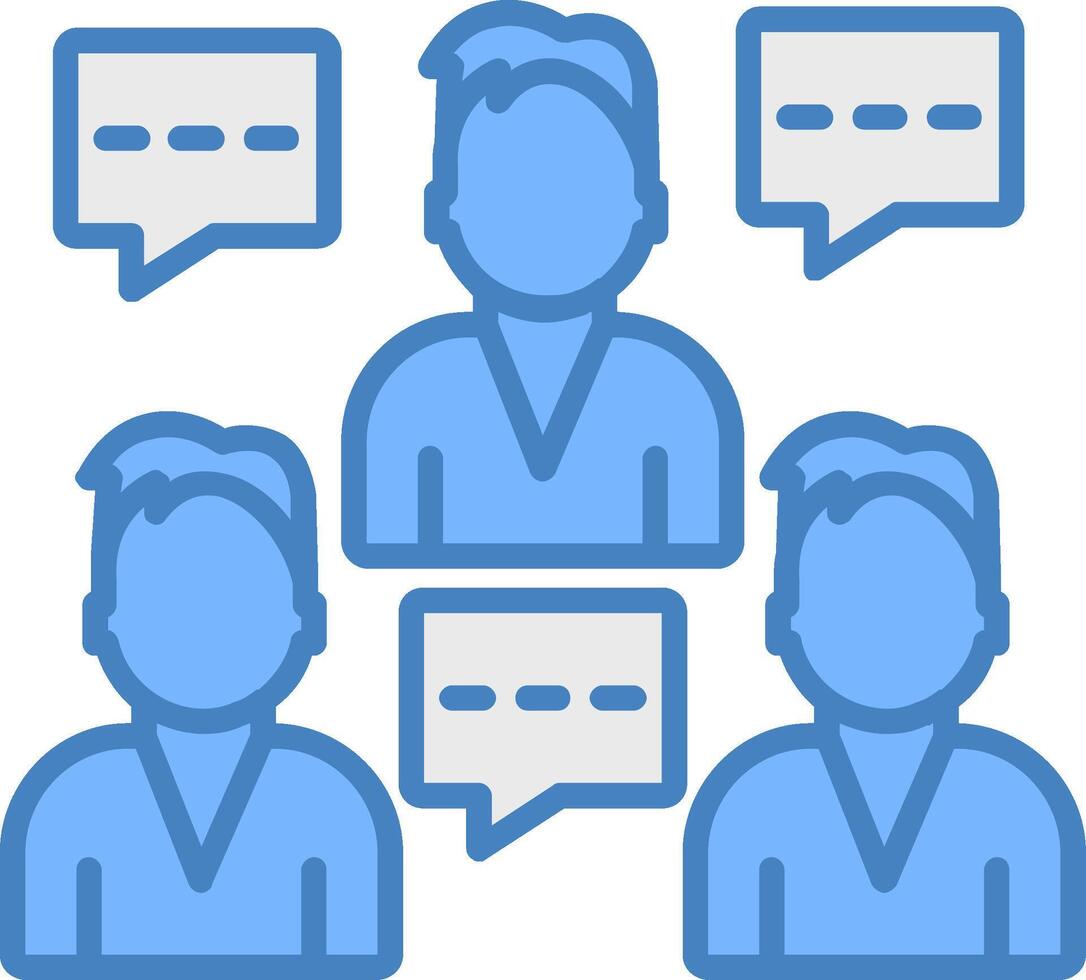 Team Connect Line Filled Blue Icon vector