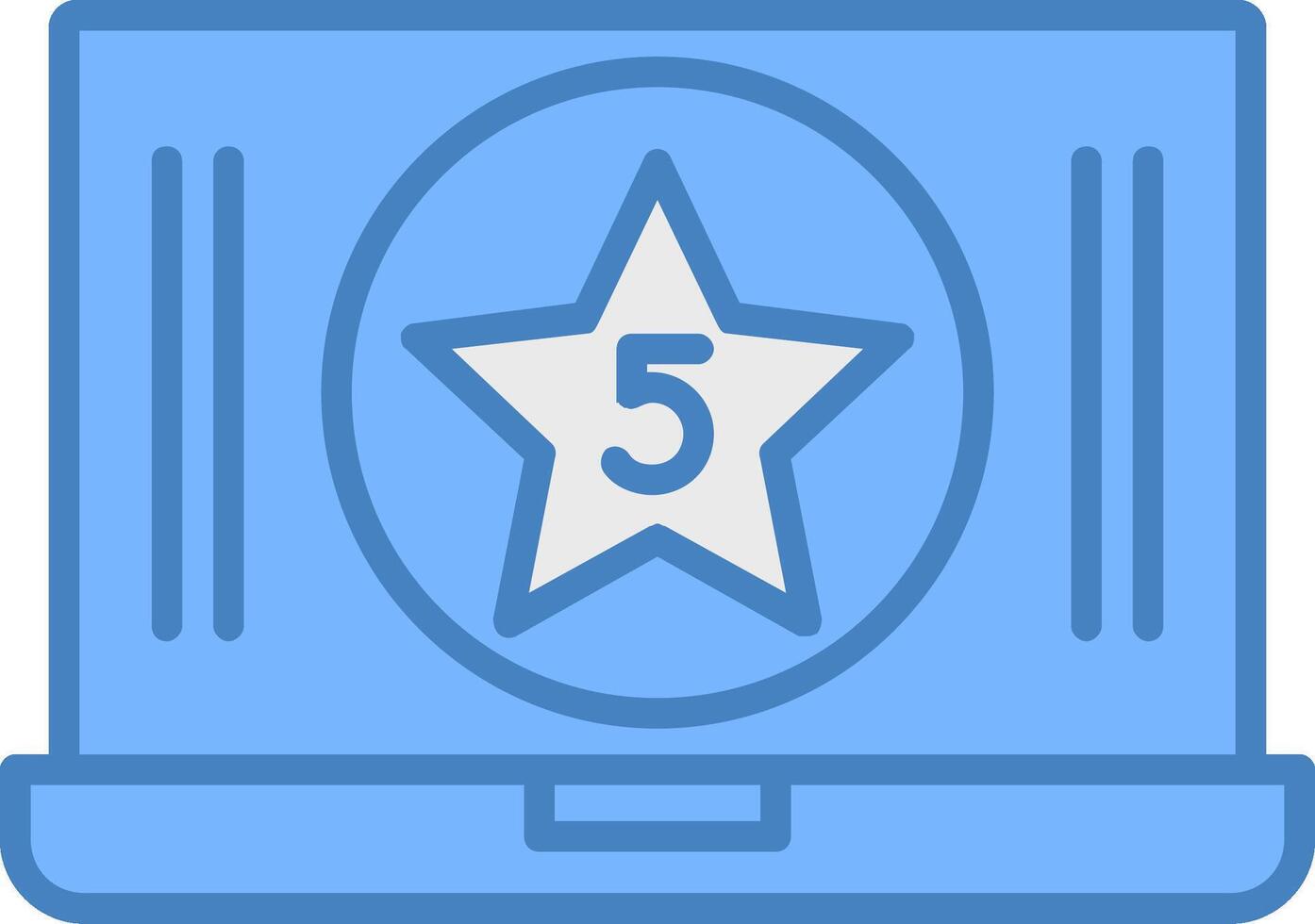 Five Star Content Line Filled Blue Icon vector