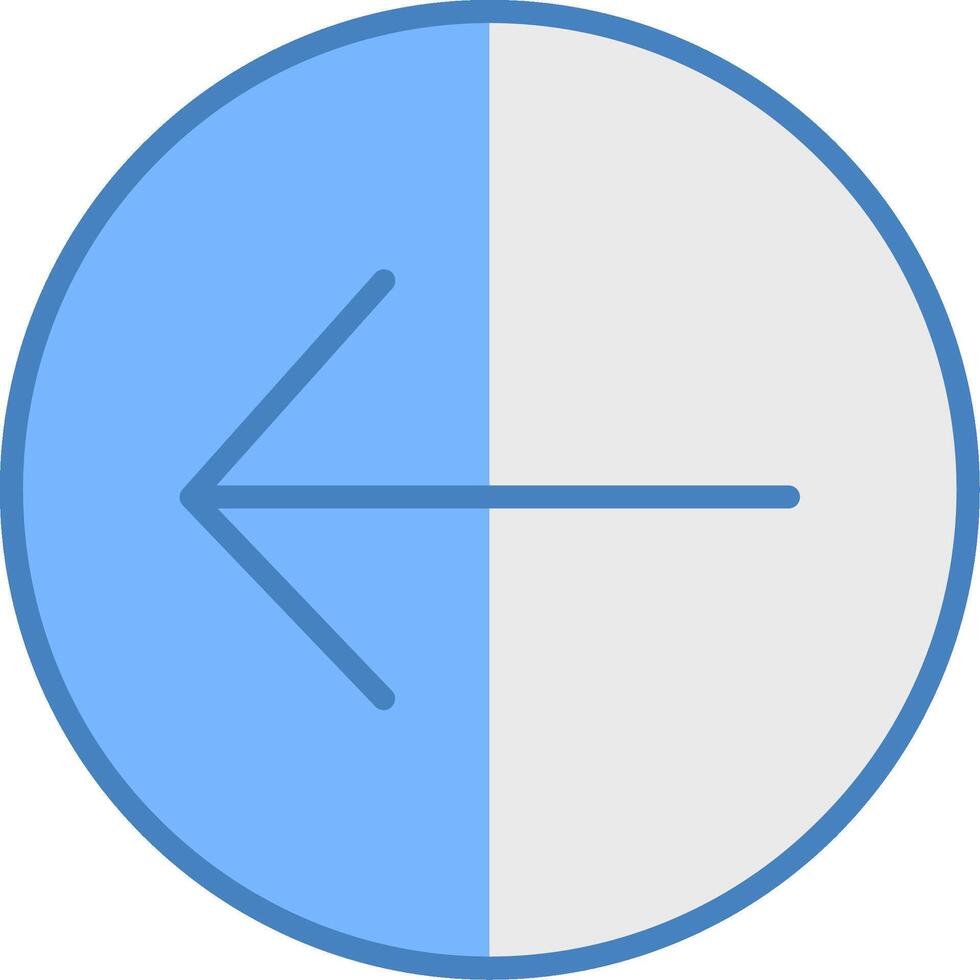 Left Arrow Line Filled Blue Icon vector