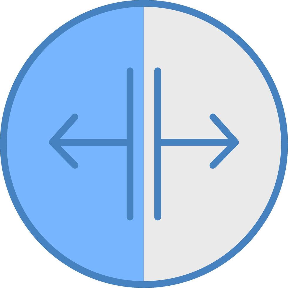 SPLIT Line Filled Blue Icon vector