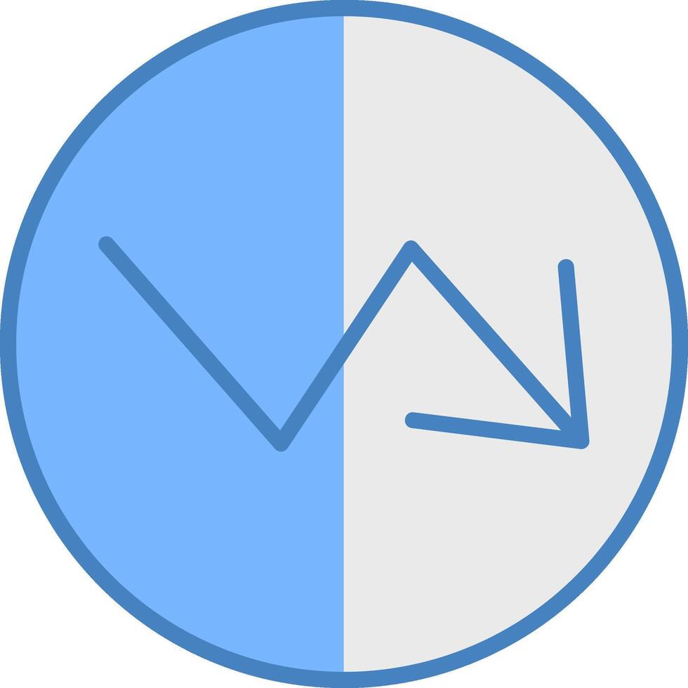 Trend Line Filled Blue Icon vector