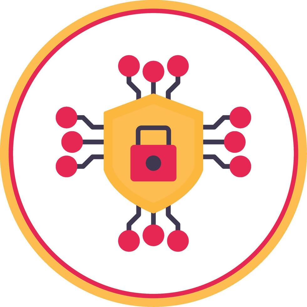 Data Encryption Flat Circle Icon vector