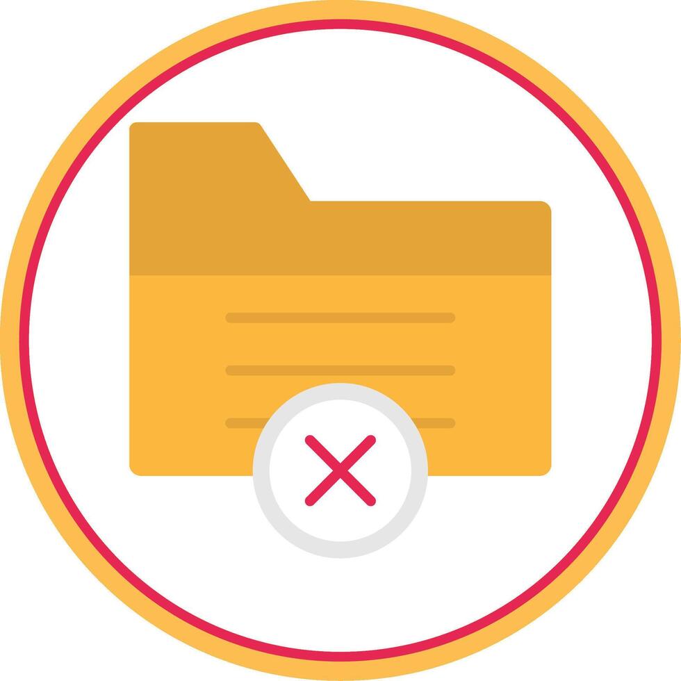 Delete File Flat Circle Icon vector