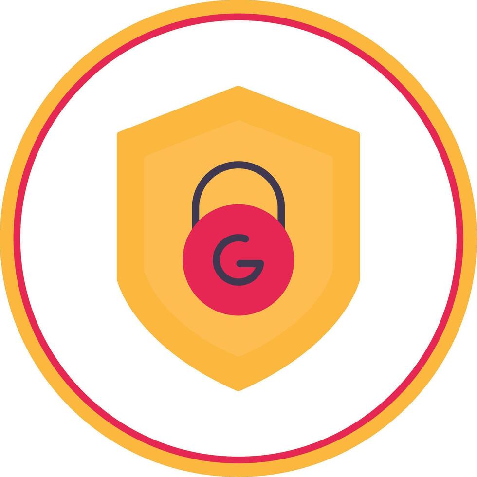 Social Media Security Flat Circle Icon vector