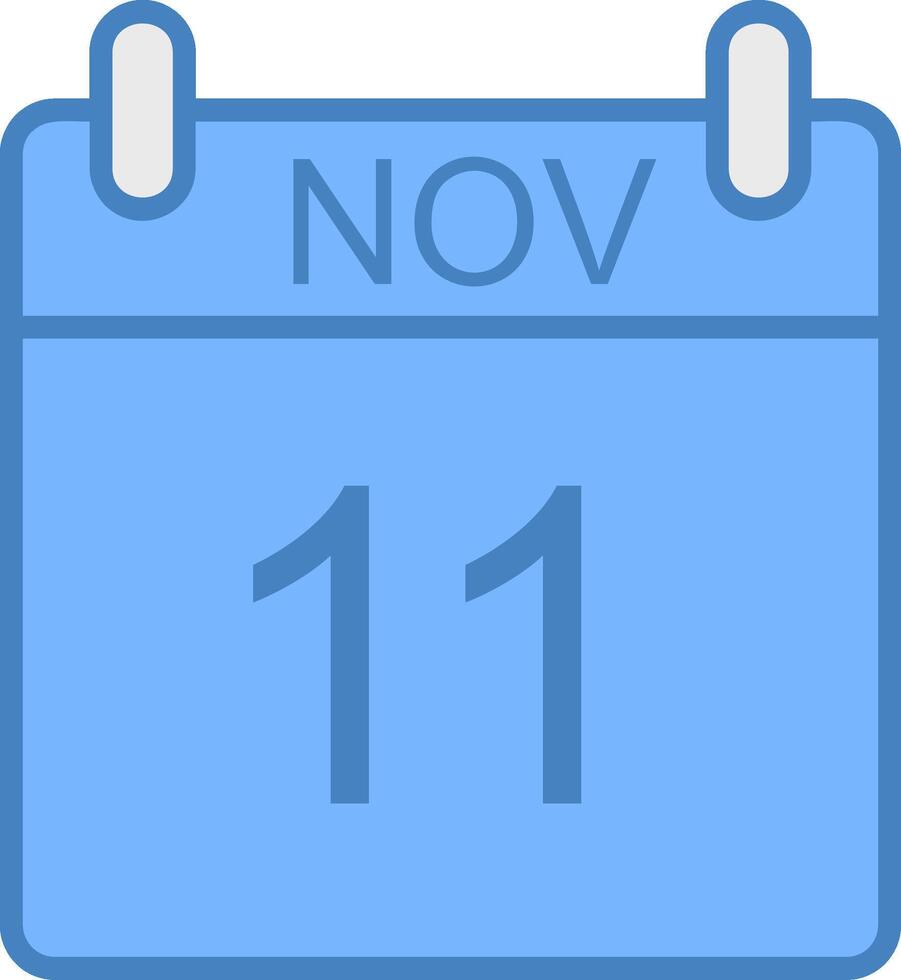 November Line Filled Blue Icon vector