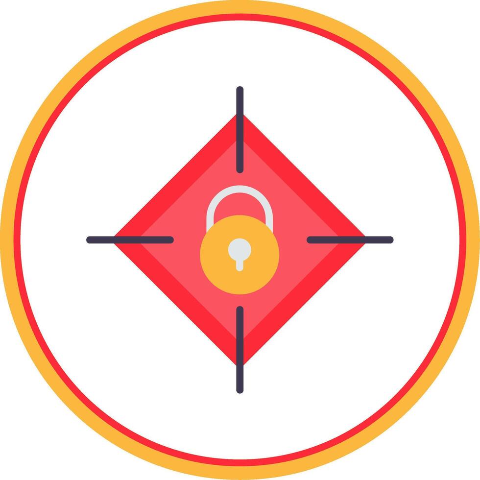Target Secure Flat Circle Icon vector