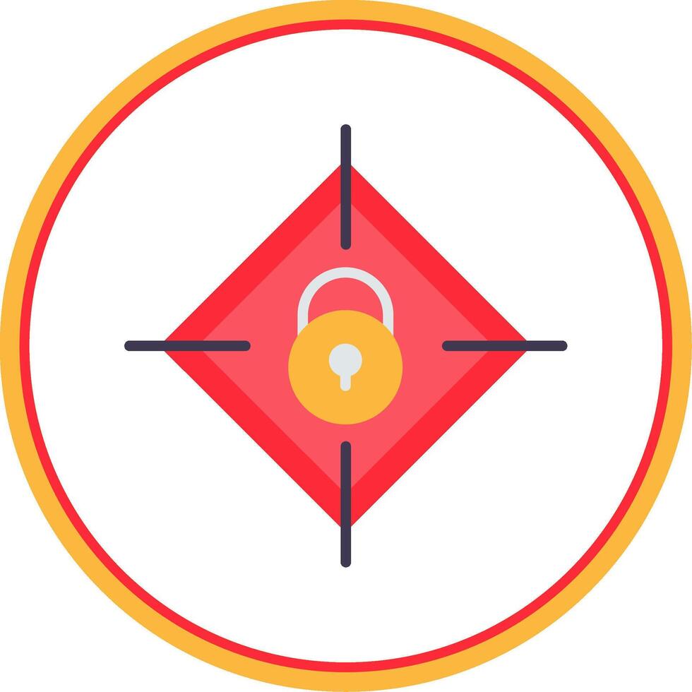 Target Secure Flat Circle Icon vector