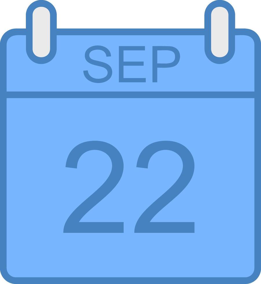 September Line Filled Blue Icon vector
