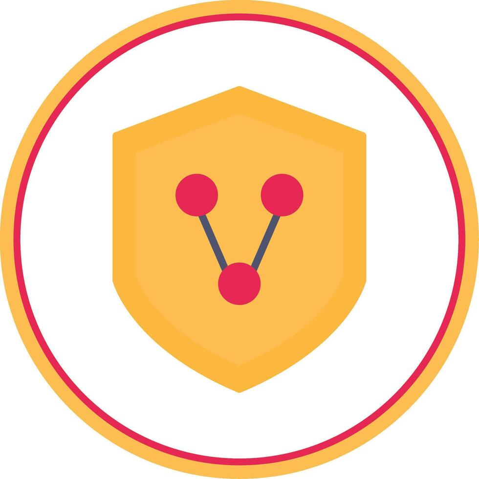 Connect Security Flat Circle Icon vector