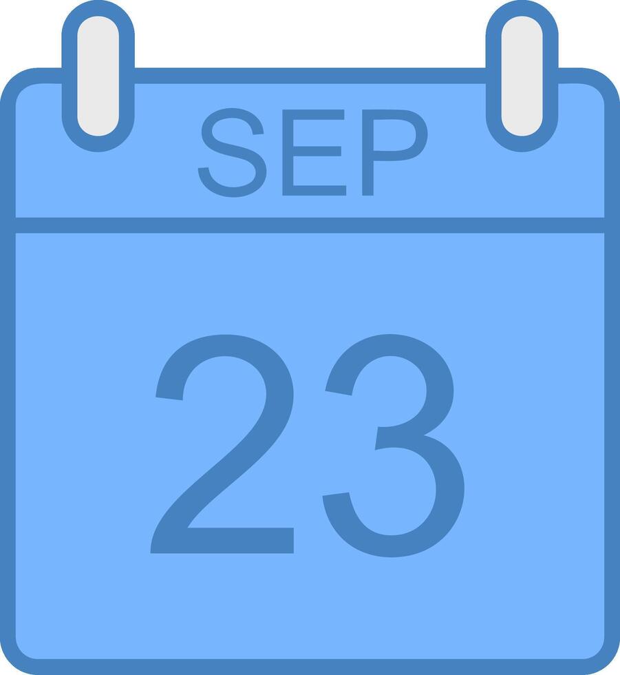 September Line Filled Blue Icon vector