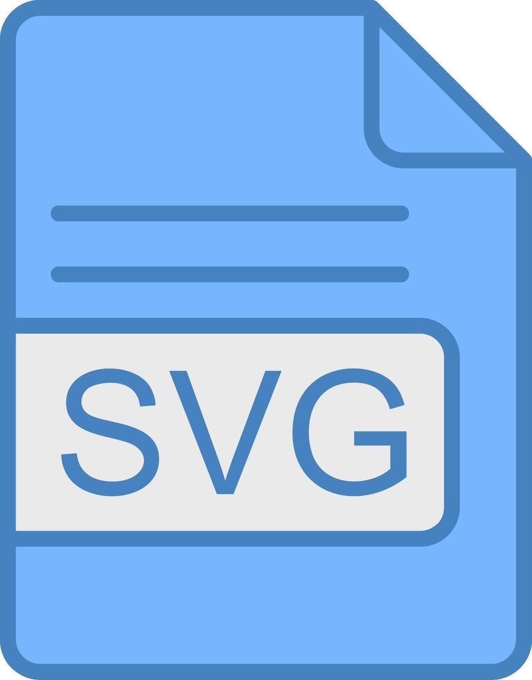 SVG File Format Line Filled Blue Icon vector