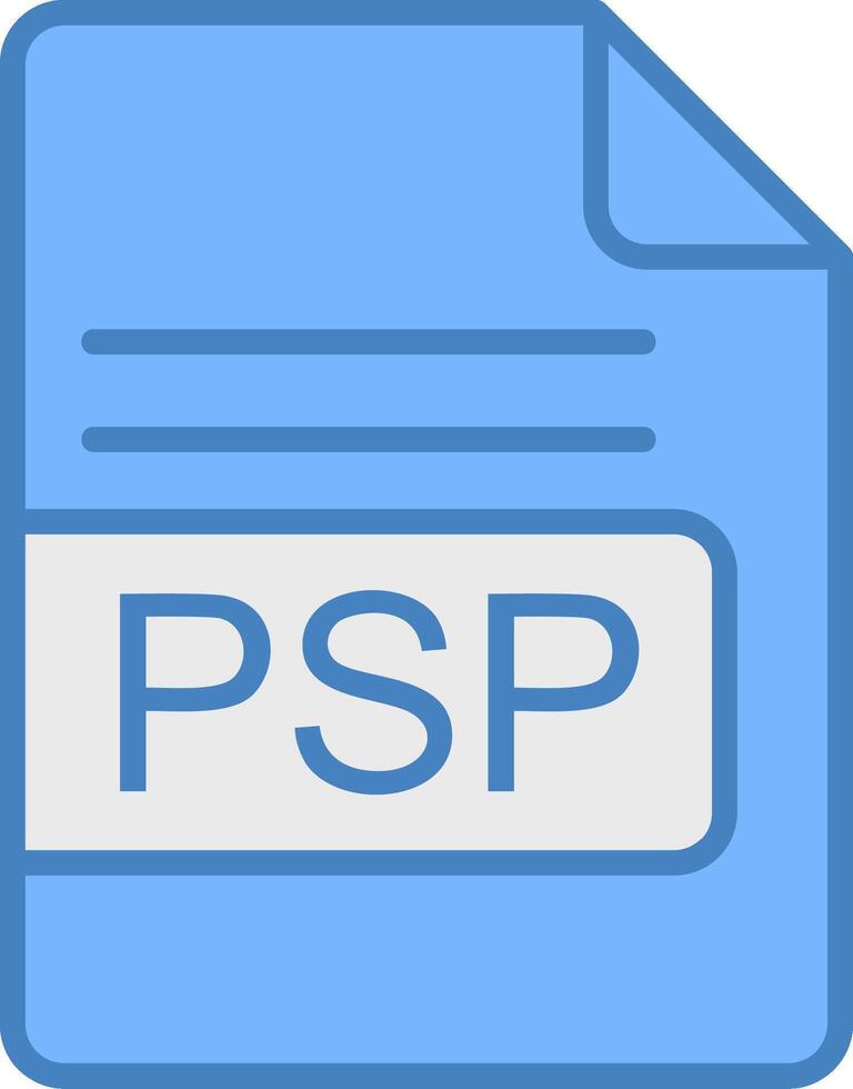 psp archivo formato línea lleno azul icono vector