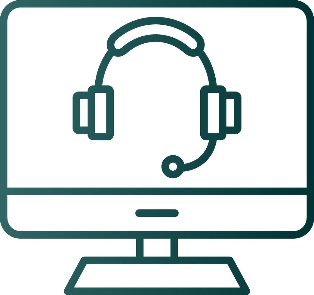 Computer Line Gradient Icon vector