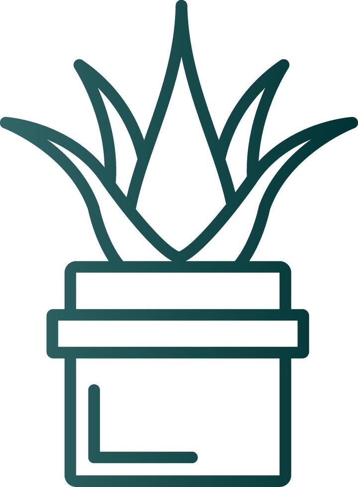 Aloe Vera Line Gradient Icon vector