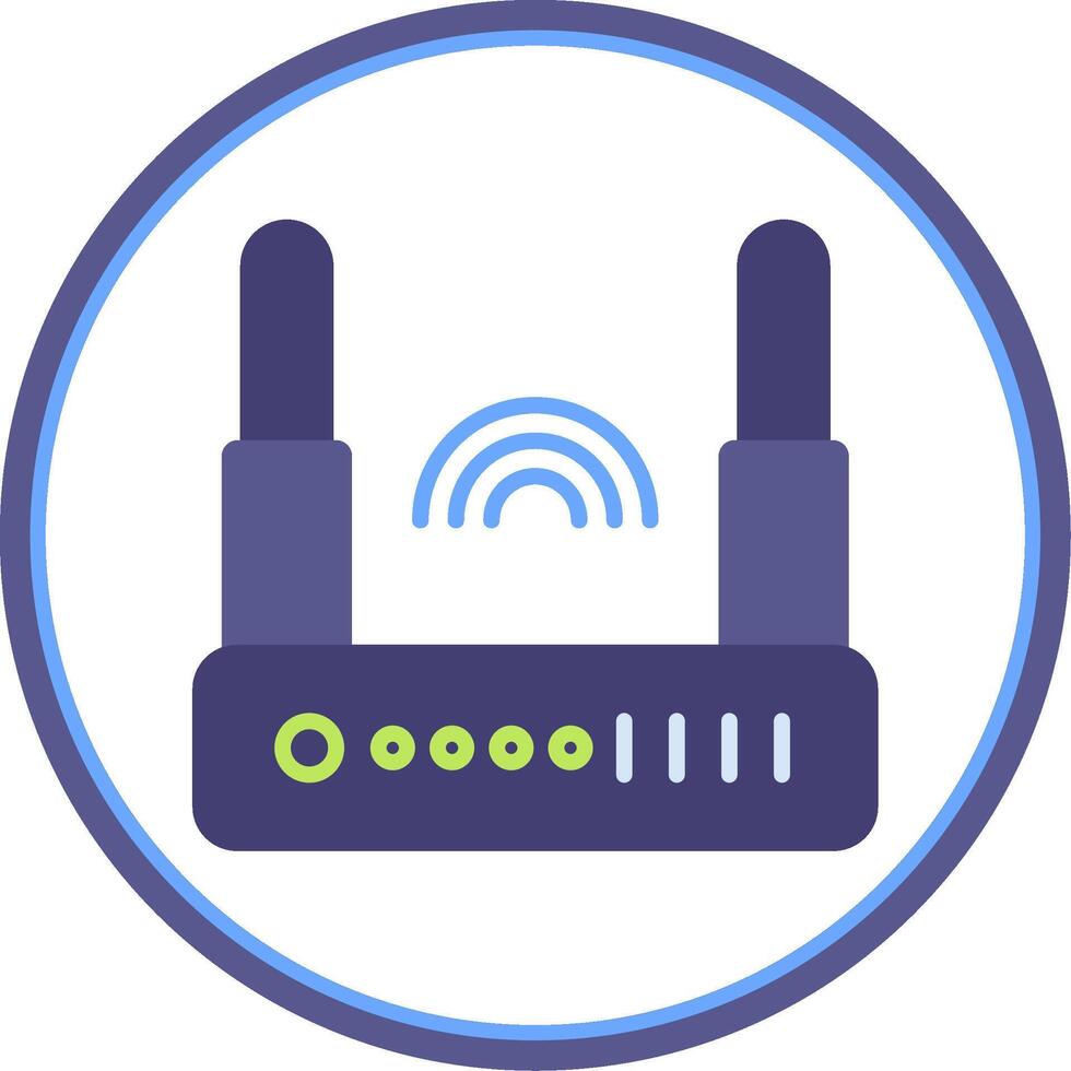 Router Flat Circle Icon vector
