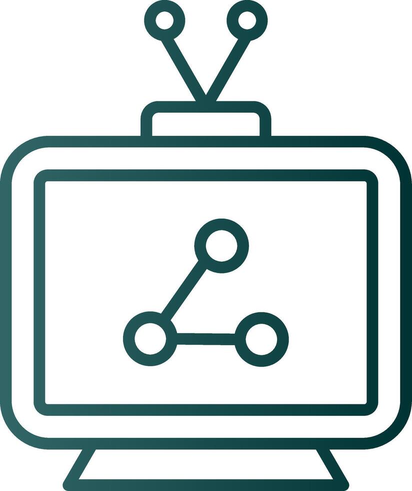 Television Line Gradient Icon vector