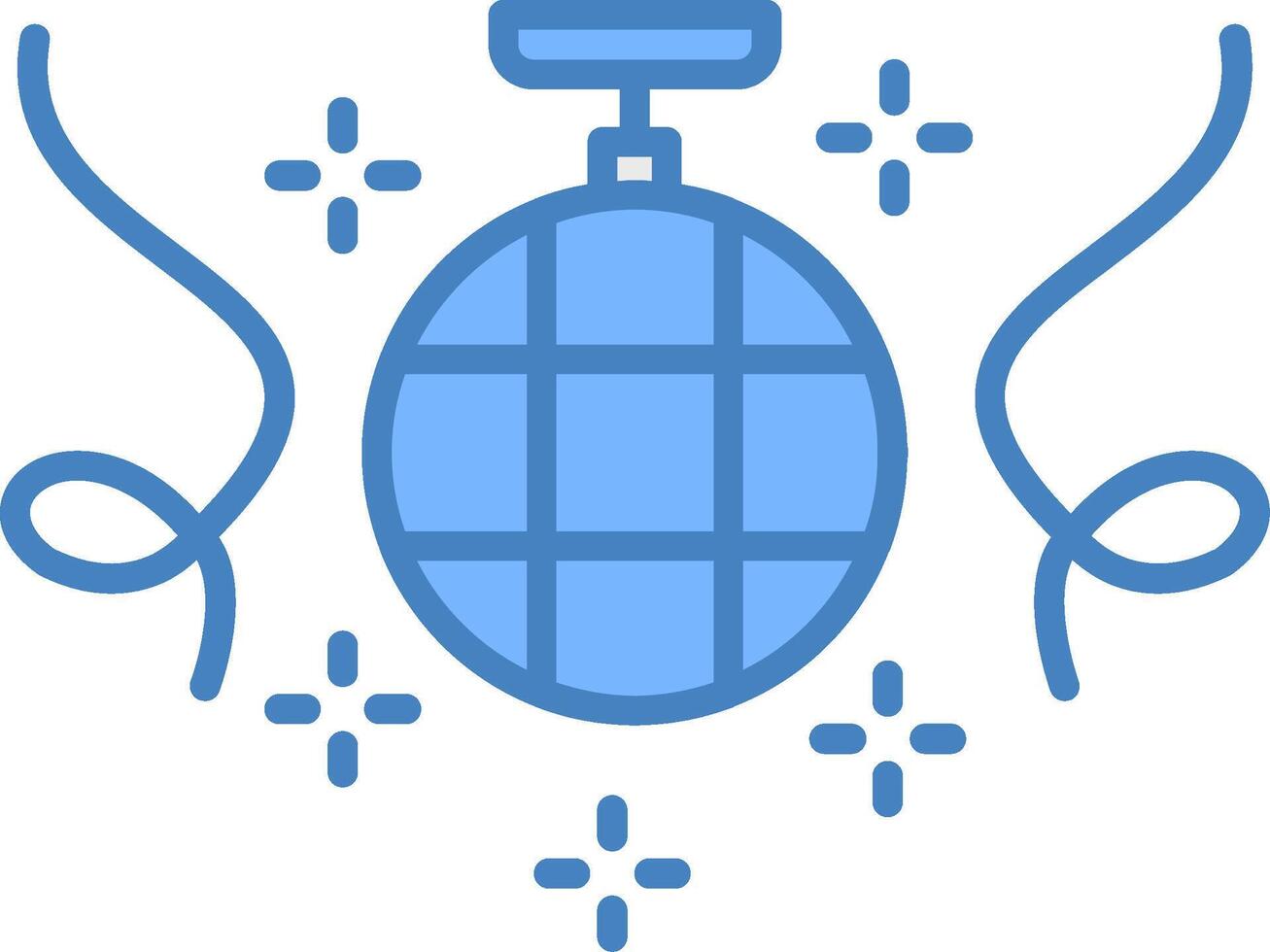 Disco Ball Line Filled Blue Icon vector