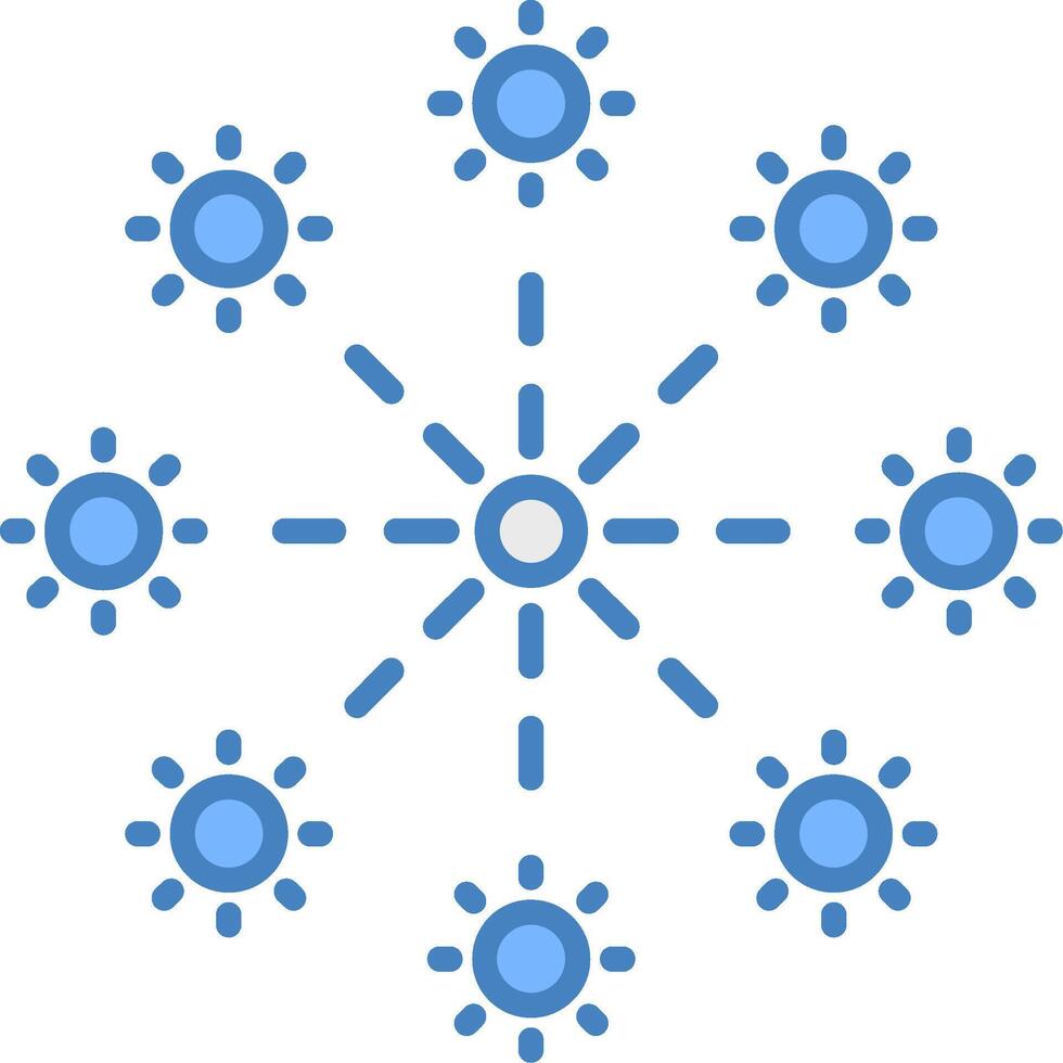 Firework Line Filled Blue Icon vector