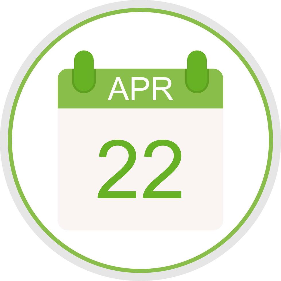 April Flat Circle Icon vector