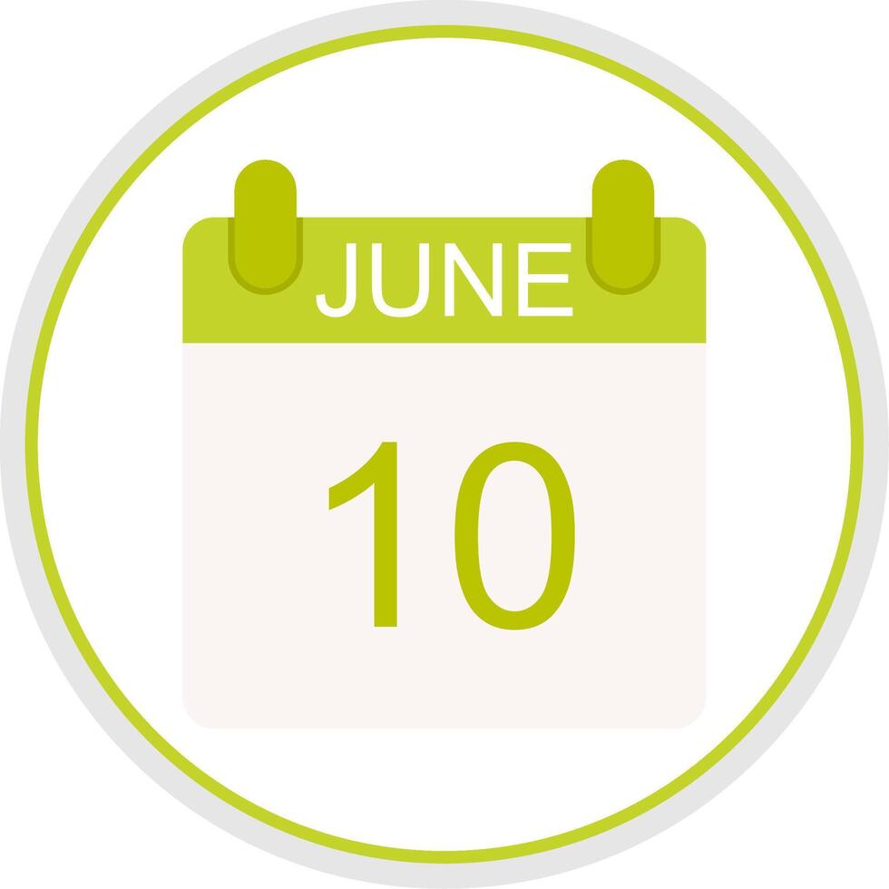 June Flat Circle Icon vector