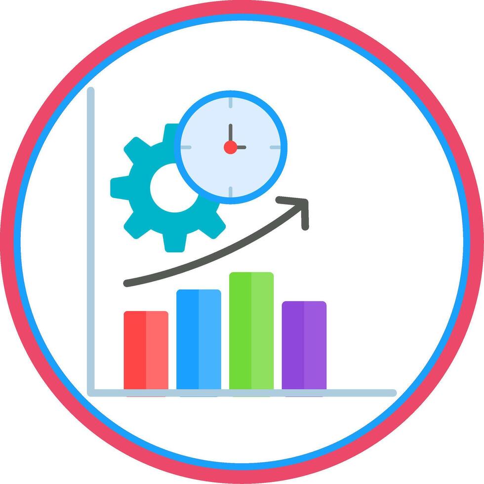 Productivity Flat Circle Icon vector