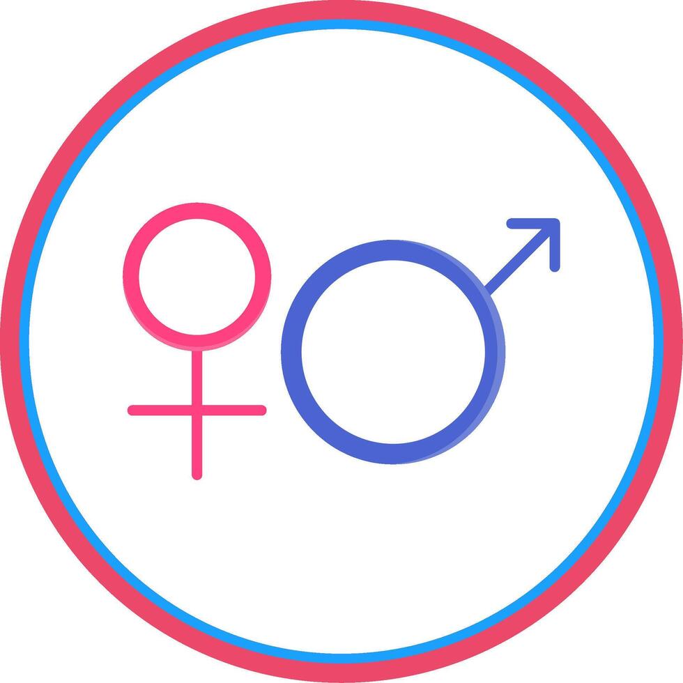 Gender Sign Flat Circle Icon vector