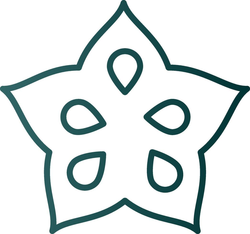 Star Fruit Line Gradient Icon vector