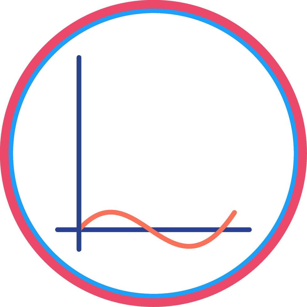 Wave Chart Flat Circle Icon vector