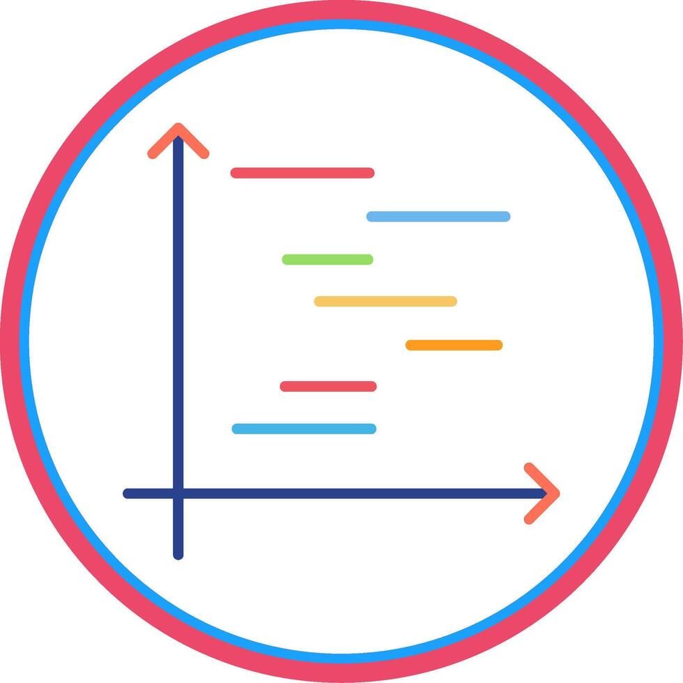 Gnatt Chart Flat Circle Icon vector