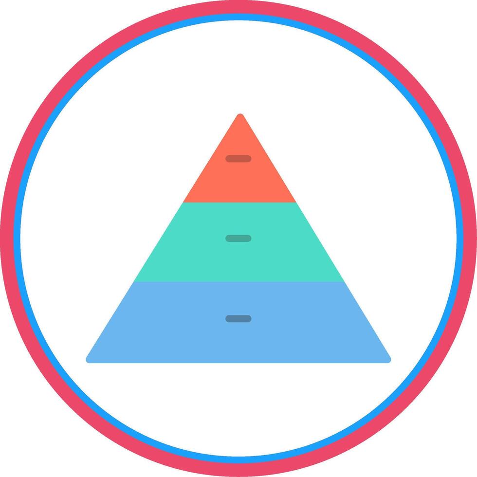 Pyramid Charts Flat Circle Icon vector