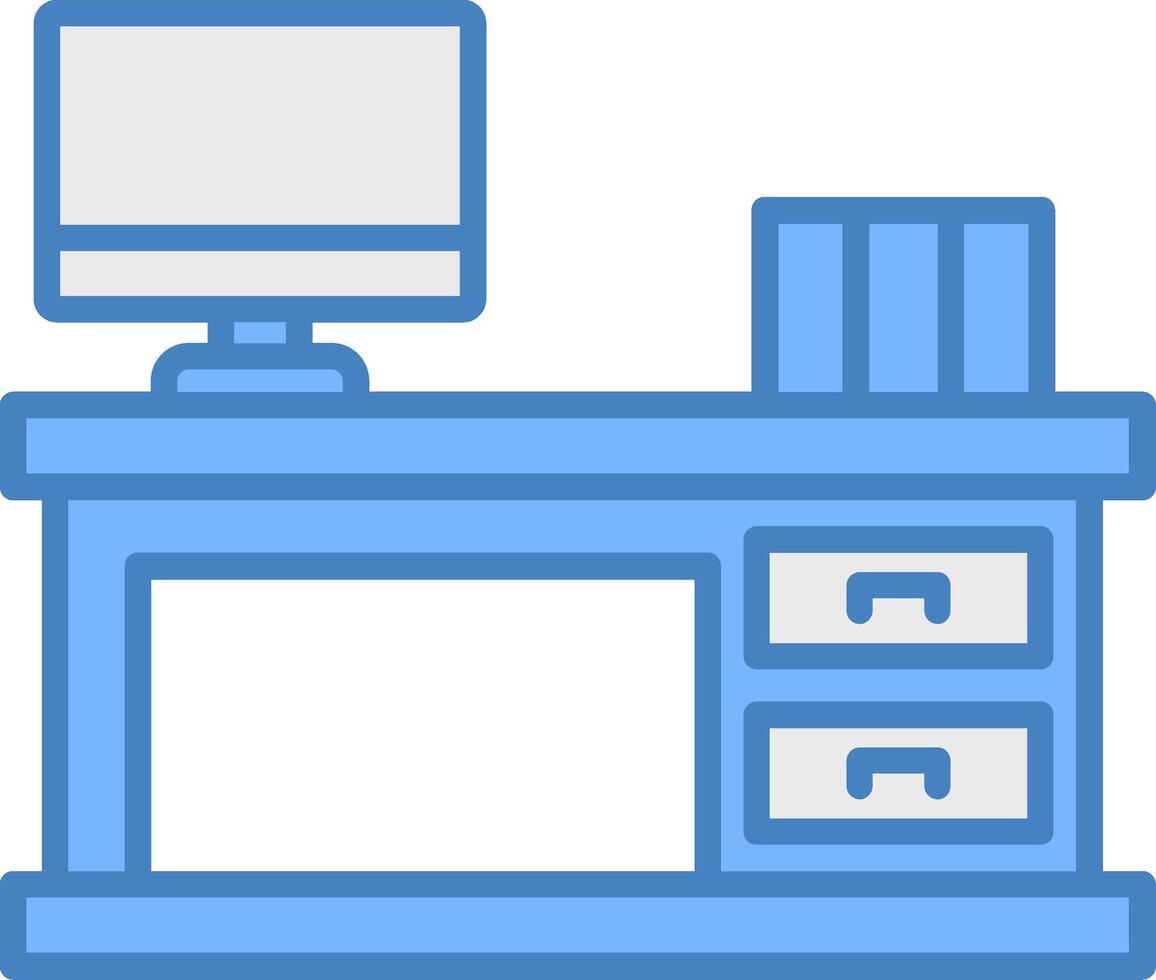 Work Space Line Filled Blue Icon vector